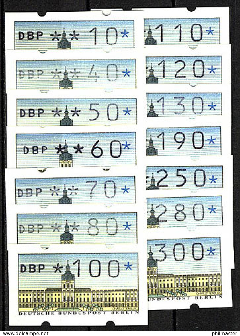 ATM Berlin, 14 Werte VS1 10-300 Pf, Mit Zählnummer, Satz ** Postfrisch - Rollenmarken