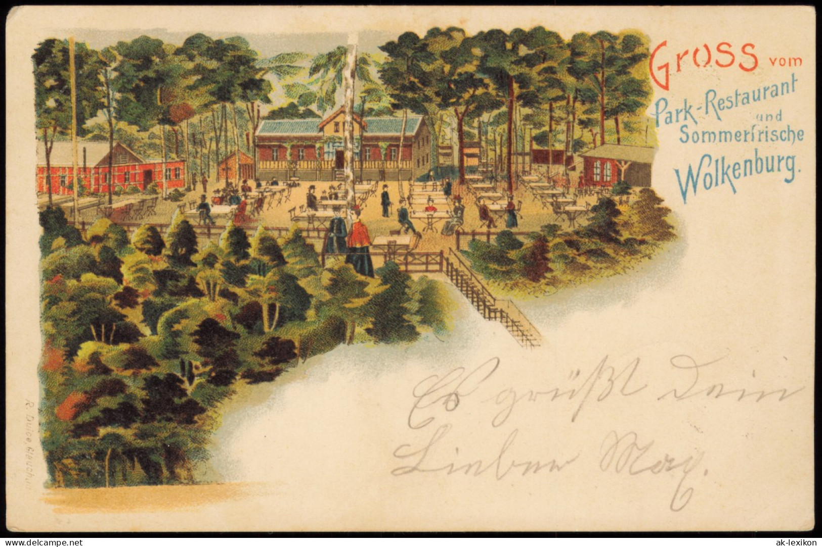 Litho AK Wolkenburg Limbach Oberfrohna Park Restaurant Sommerfrische 1904   B - Limbach-Oberfrohna