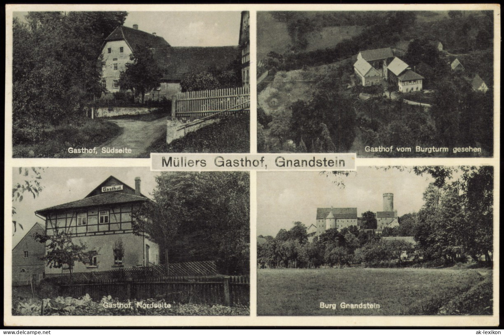 Gnandstein-Kohren-Sahlis Müllers Gasthof Mehrbild-AK 1941   Landpoststempel - Kohren-Sahlis