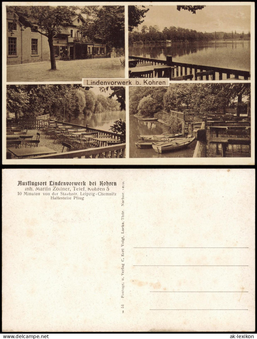 Ansichtskarte Kohren-Sahlis Lindenvorwerk Restaurant 4 Bild 1936 - Kohren-Sahlis