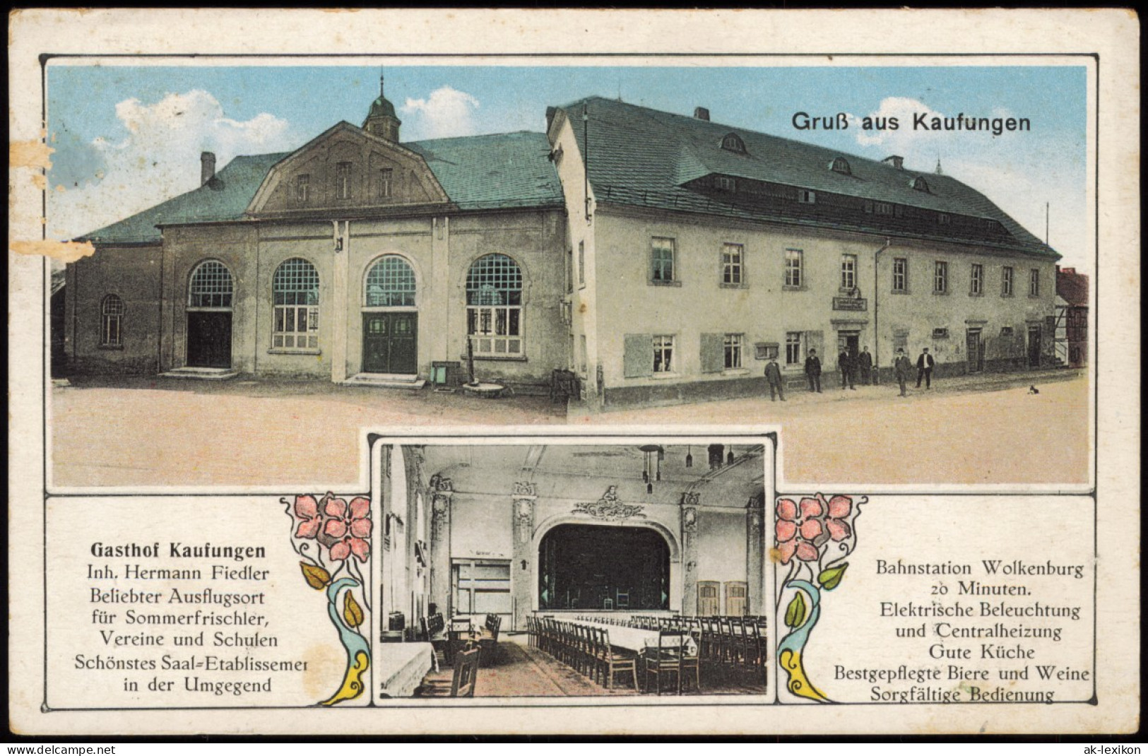 Wolkenburg-Kaufungen-Limbach-Oberfrohna 2 Bild: Gasthof Und Saal 1914 - Limbach-Oberfrohna