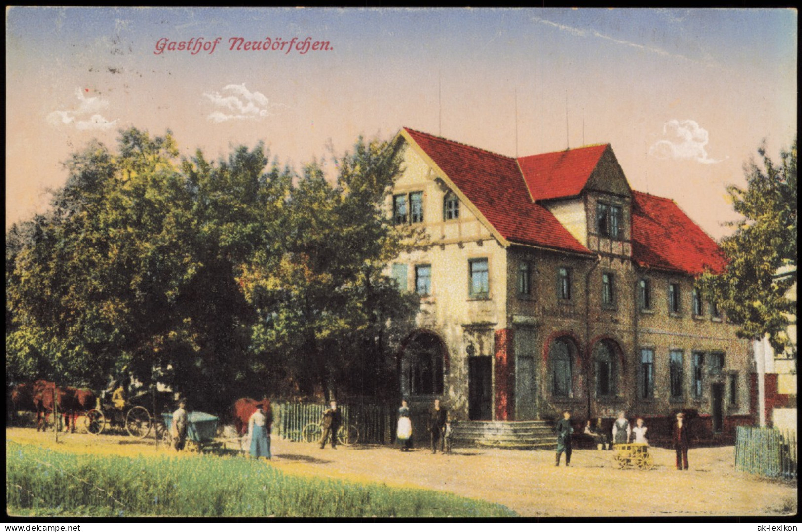 Ansichtskarte Neudörfchen-Mittweida Gasthof Neudörfchen. 1925 - Mittweida