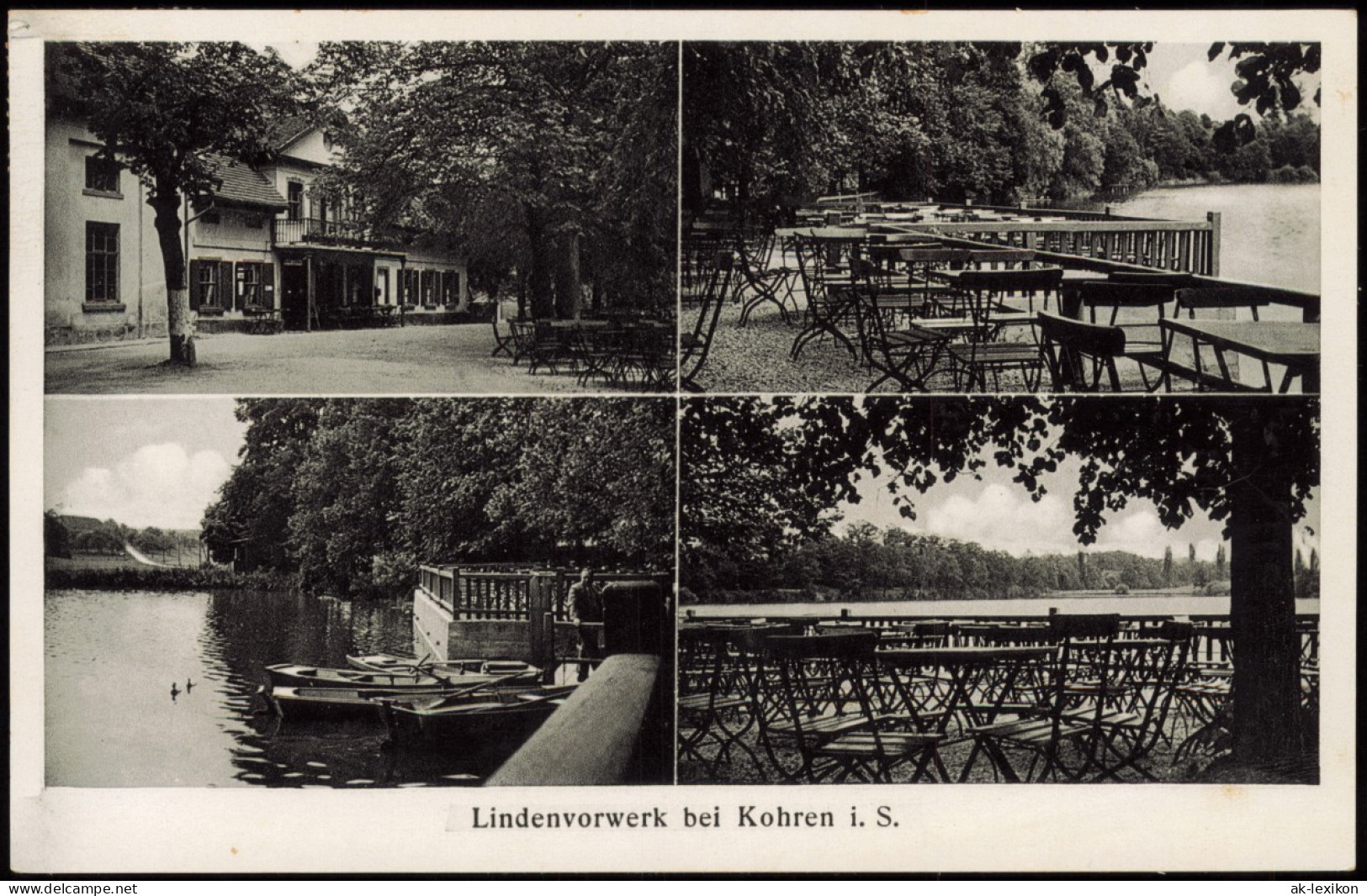 Kohren-Sahlis Mehrbild-AK Gasthaus Lokal Ausflugsort Lindenvorwerk 1940 - Kohren-Sahlis