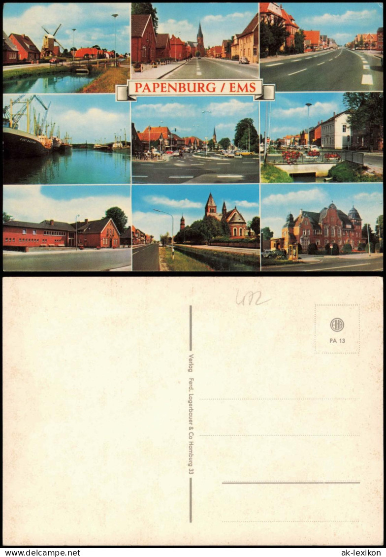 Papenburg (Ems) Mehrbildkarte Mit Gebäuden U. Straßen-Ansichten 1970 - Papenburg