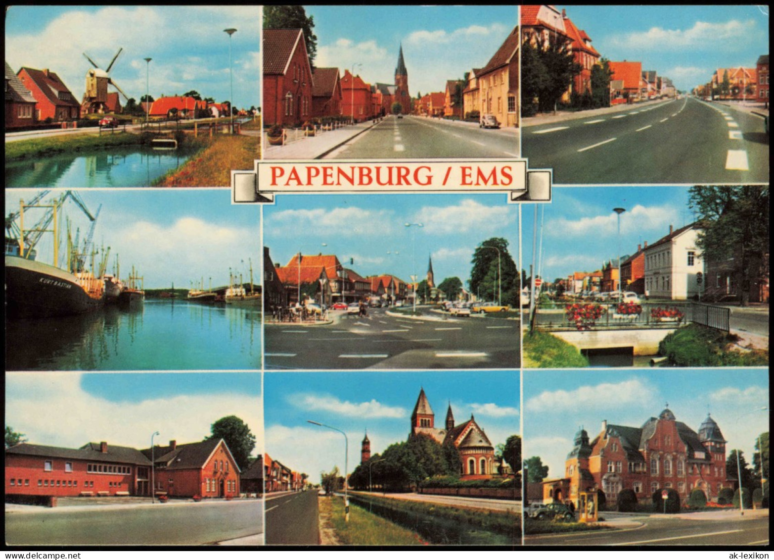 Papenburg (Ems) Mehrbildkarte Mit Gebäuden U. Straßen-Ansichten 1970 - Papenburg