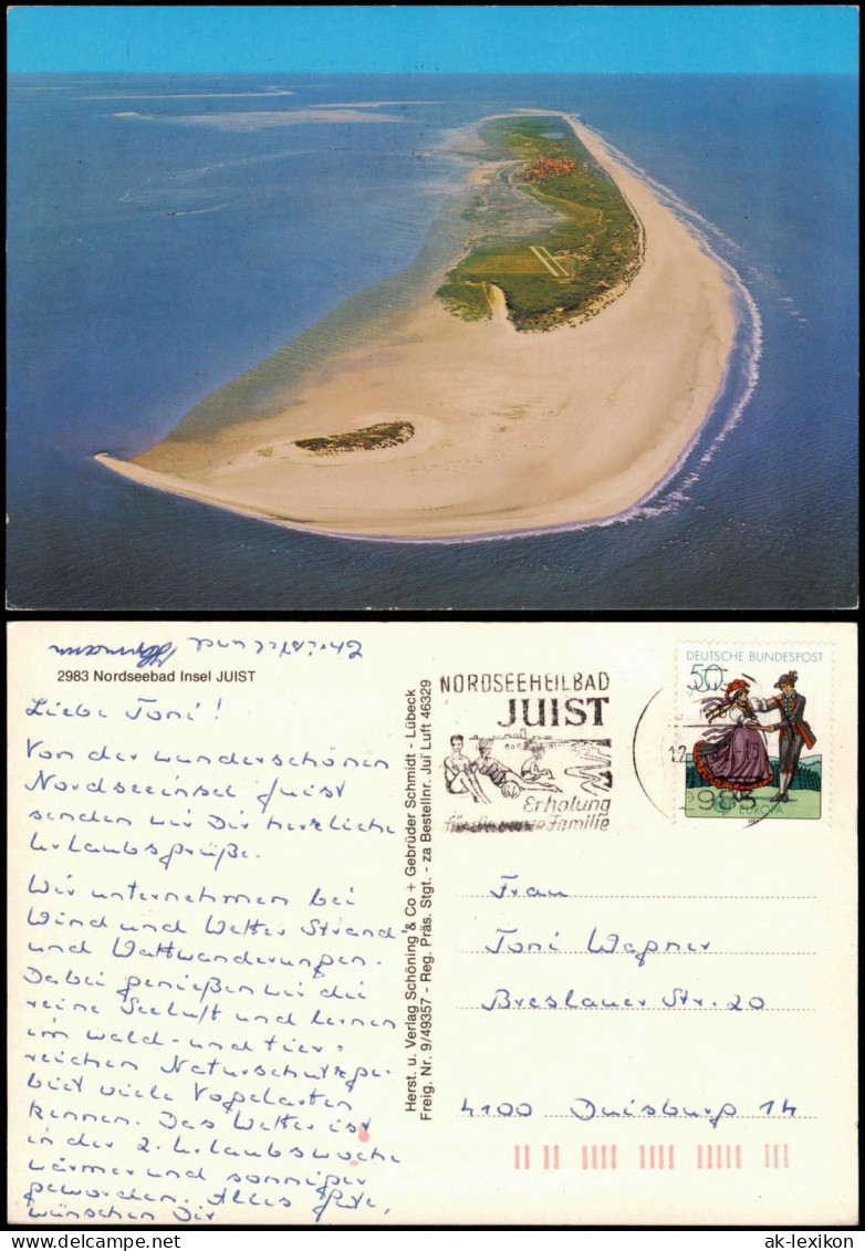 Ansichtskarte Juist Luftbild Der Nordsee-Insel 1982 - Juist