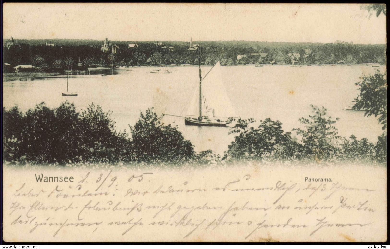 Ansichtskarte Wannsee-Berlin Panorama 1905 - Wannsee