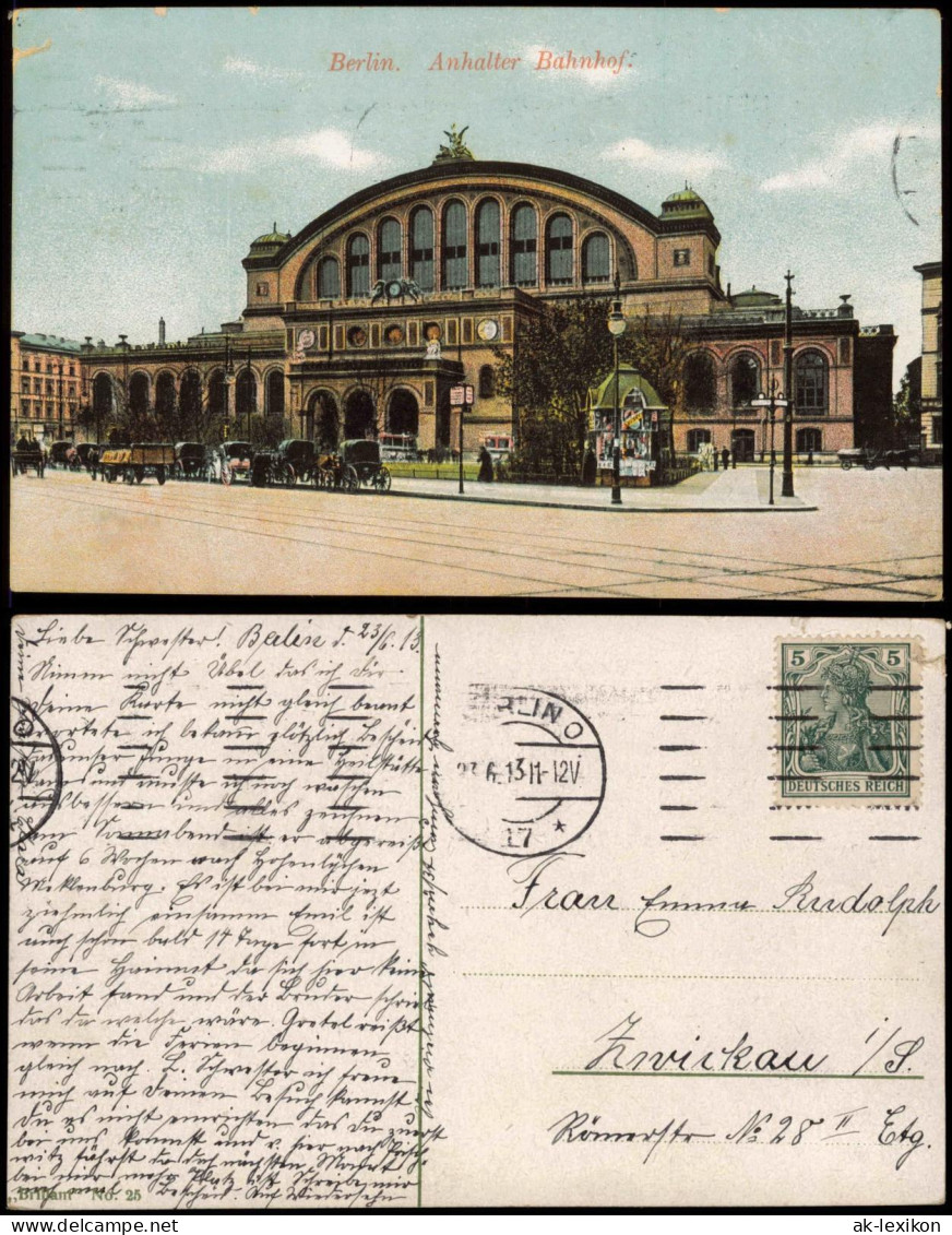 Ansichtskarte Kreuzberg-Berlin Anhalter Bahnhof 1913 - Kreuzberg
