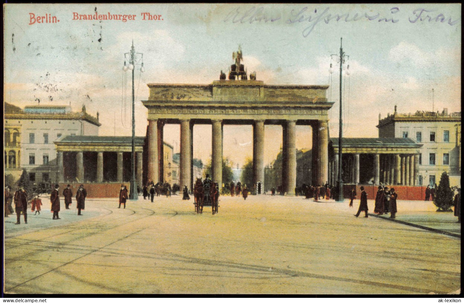 Ansichtskarte Mitte-Berlin Brandenburger Tor, Belebt 1905 - Brandenburger Door