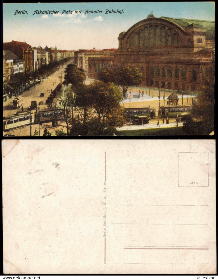 Ansichtskarte Kreuzberg-Berlin Askanischer Platz Mit Anhalter Bahnhof. 1914 - Kreuzberg