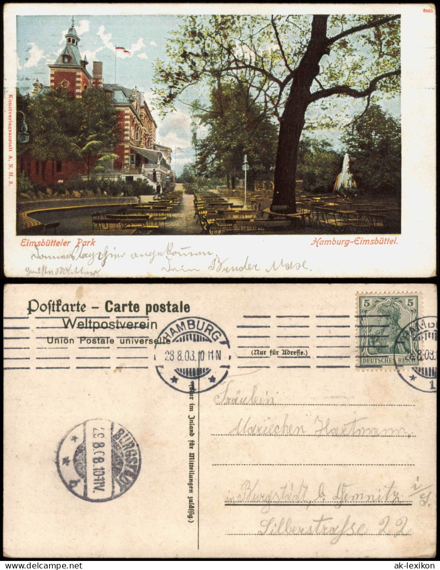 Eimsbüttel-Hamburg Garten-Lokal Am Eimsbütteler Park Hamburg-Eimsbüttel 1908 - Eimsbüttel