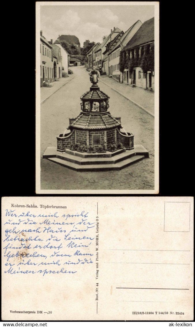 Kohren-Sahlis Stadtteilansicht Strassen Partie Am Töpferbrunnen 1940 - Kohren-Sahlis