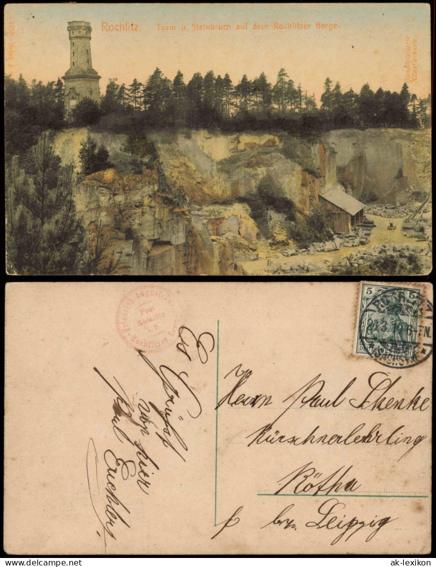 Ansichtskarte Rochlitz Turm U. Steinbruch Auf Dem Rochlitzer Berge 1910 - Rochlitz