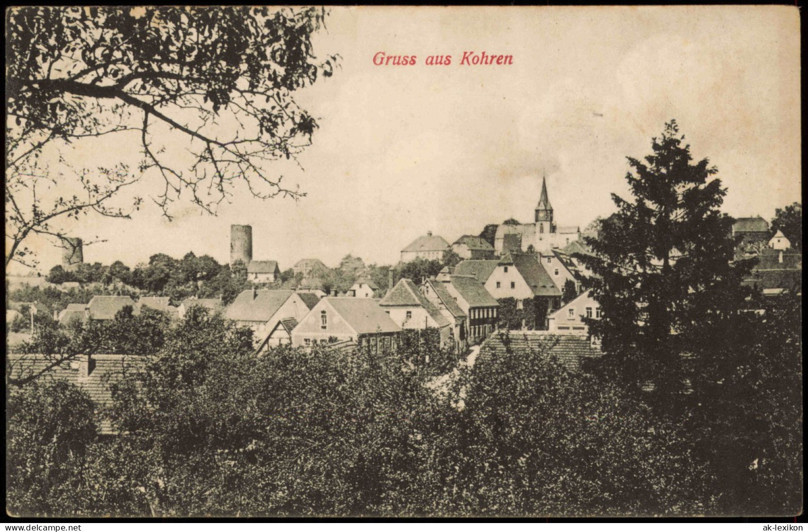 Ansichtskarte Kohren-Sahlis Panorama-Ansicht Ortsansicht KOHREN 1916 - Kohren-Sahlis