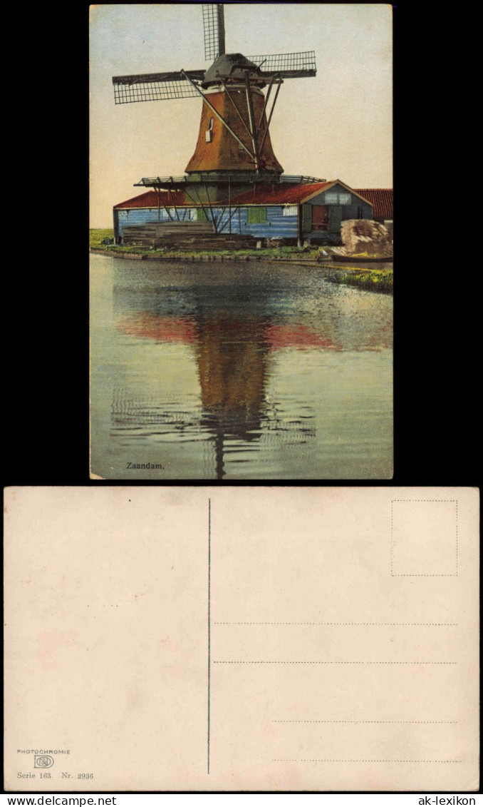 Postkaart Zaandam Windmühle Stimmungsbild Photochromie 1912 - Zaandam