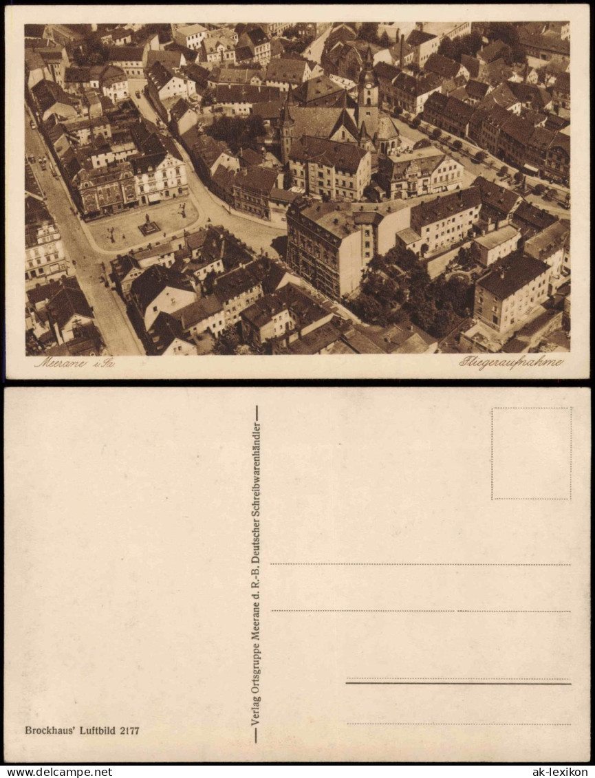 Ansichtskarte Meerane Luftbild Innenstadt 1928 - Meerane