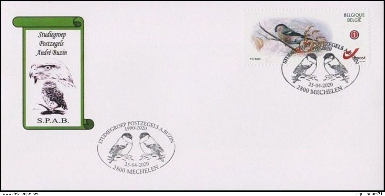 DUOSTAMP/MYSTAMP° - FDC S.PA.B. - Bouvreuil / Goudvink / Gimpel / Bullfinch / Pyrrhula Pyrrhula - BUZIN - Briefe U. Dokumente