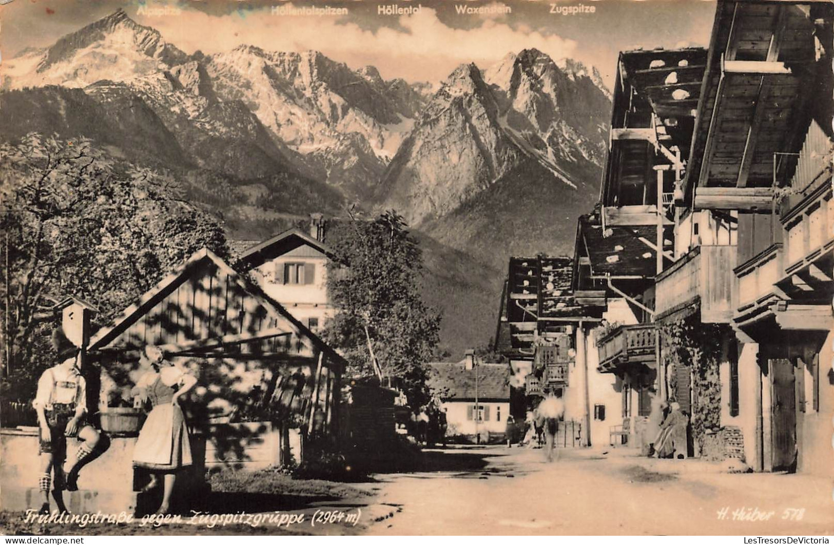 ALLEMAGNE - Frühlingstraße Gegen Zugspitzgruppe (2964 M) H.Huber 578 - Vue Générale - Carte Postale Ancienne - Zugspitze