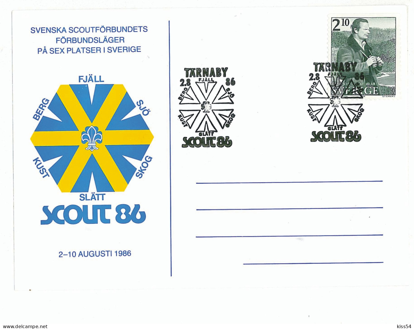 SC 16 - 588-a SWEDEN, Scout - Cover - 1986 - Covers & Documents