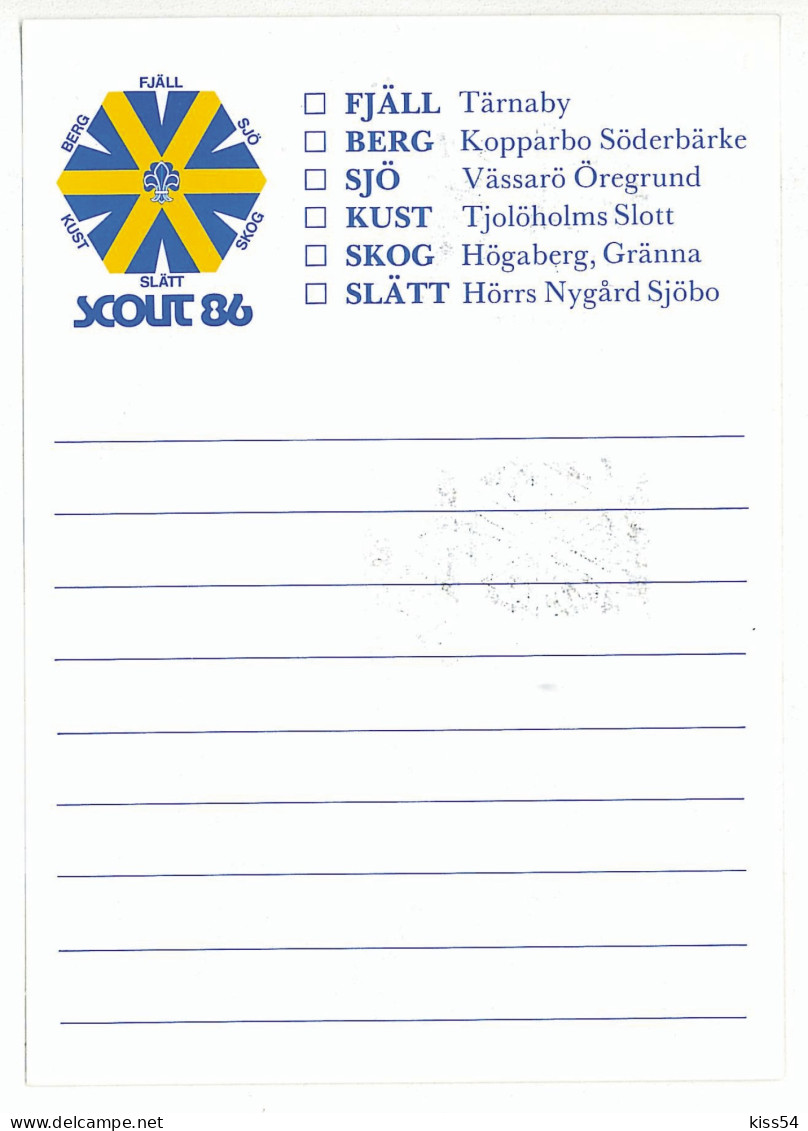 SC 16 - 588-a SWEDEN, Scout - Cover - 1986 - Covers & Documents
