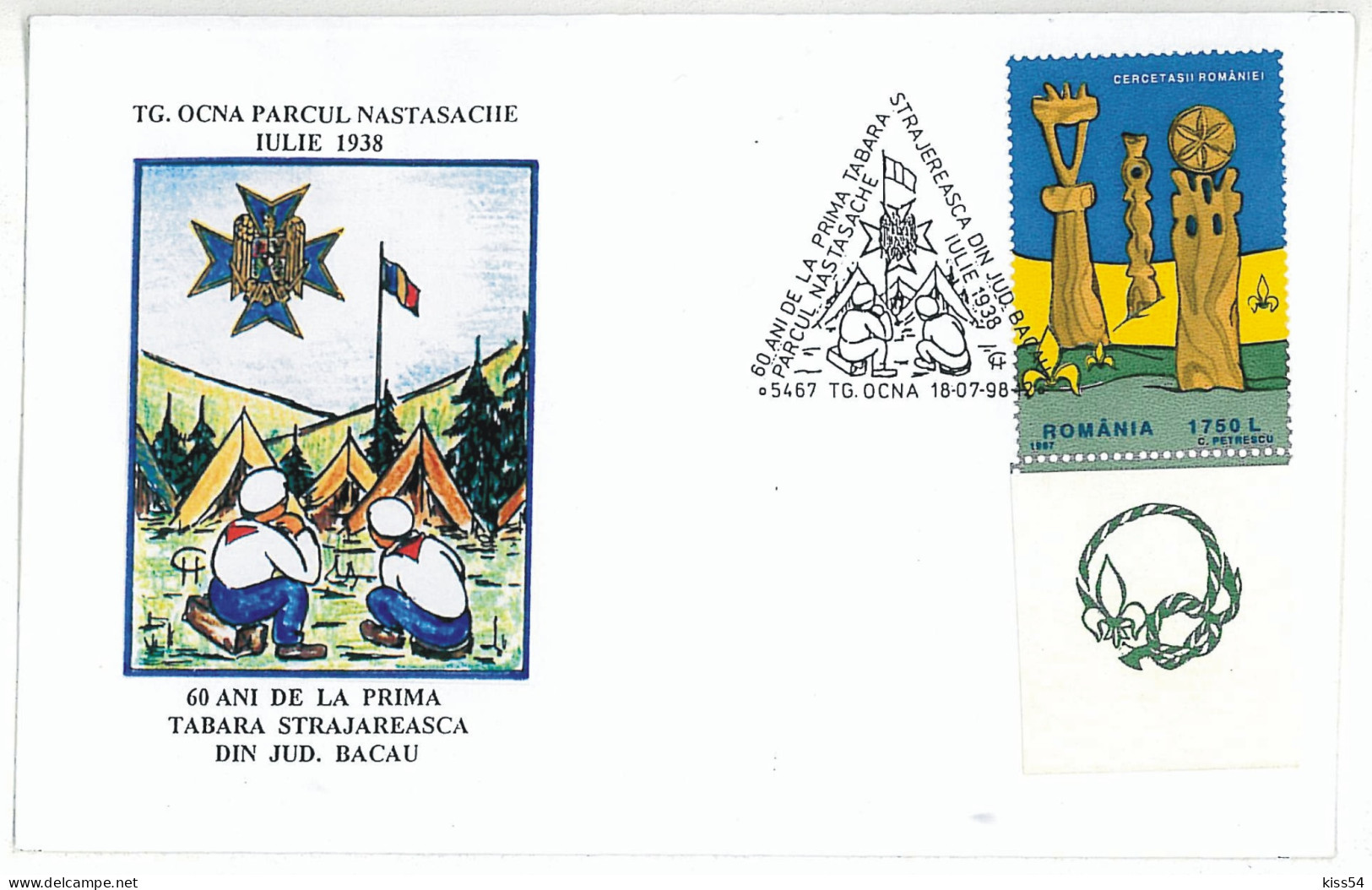 SC 16 - 630 ROMANIA, Scout - Cover - 1998 - Covers & Documents