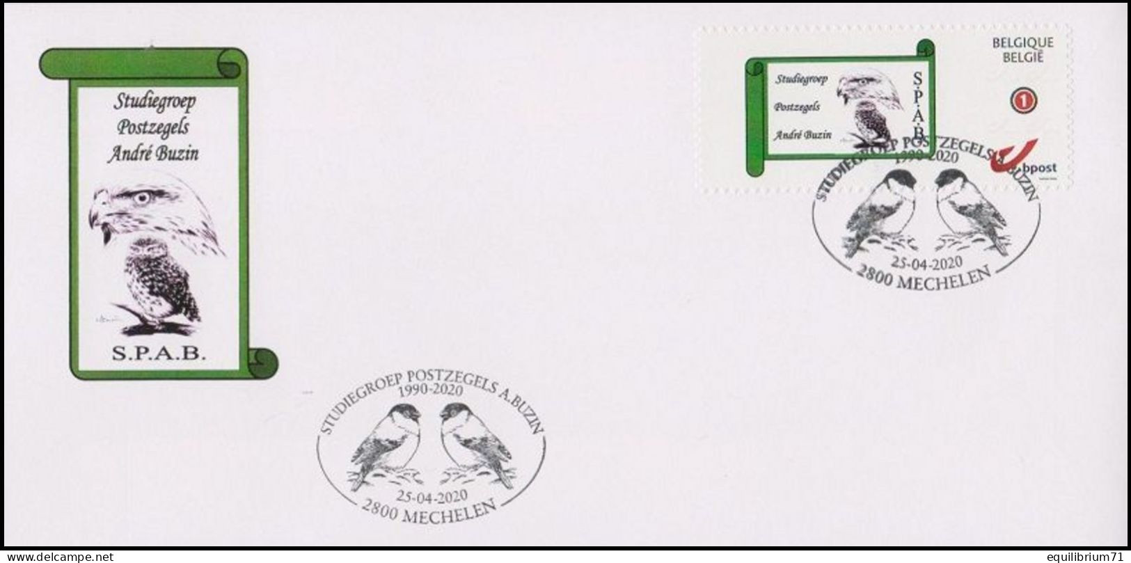 DUOSTAMP/MYSTAMP° - FDC S.PA.B. - Bouvreuil / Goudvink / Gimpel / Bullfinch / Pyrrhula Pyrrhula - BUZIN - Briefe U. Dokumente