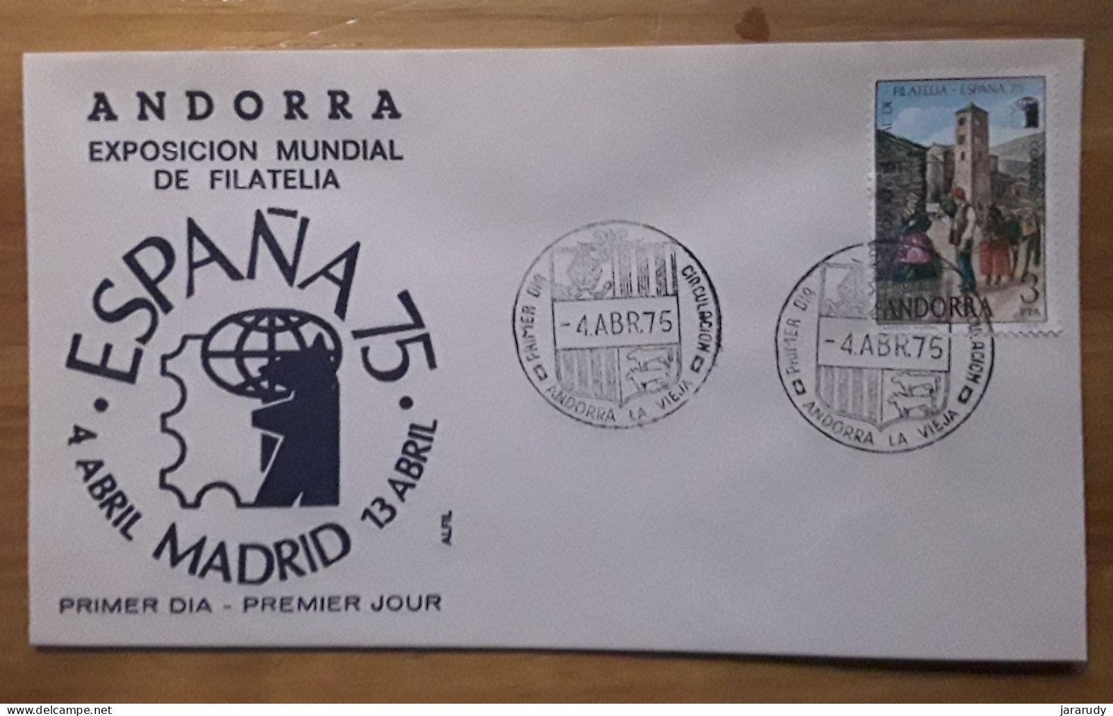 ANDORRA ESPAÑOLA  EXPO FDC/SPD 1975 - Covers & Documents