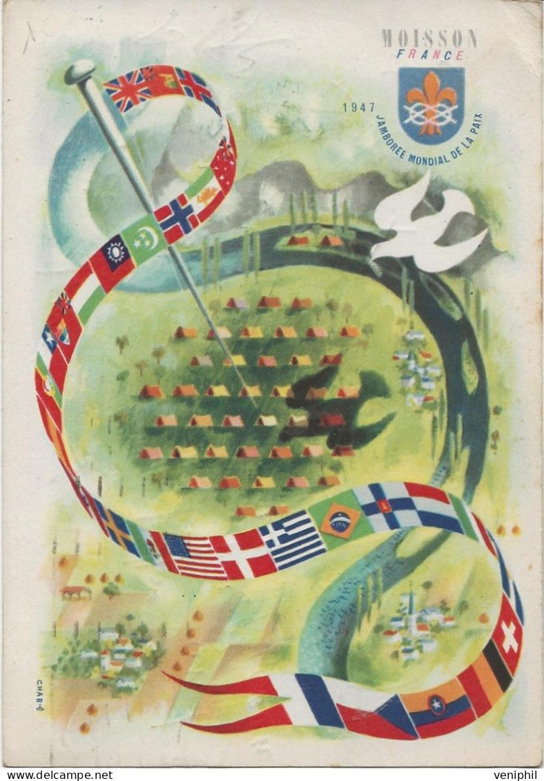 CARTE 1947  JAMBOREE MONDIAL DE LA PAIX  AVEC VIGNETTE - Scoutismo