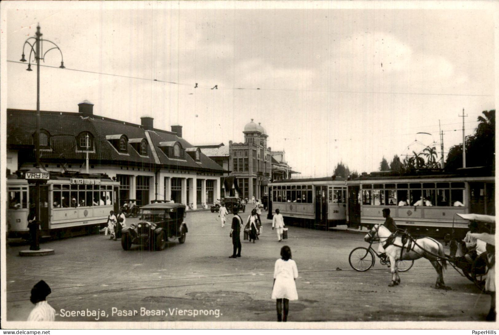 Nederlands IndiË - Fotokaart - Soerabaja Passart Besar Viers - Indonesië