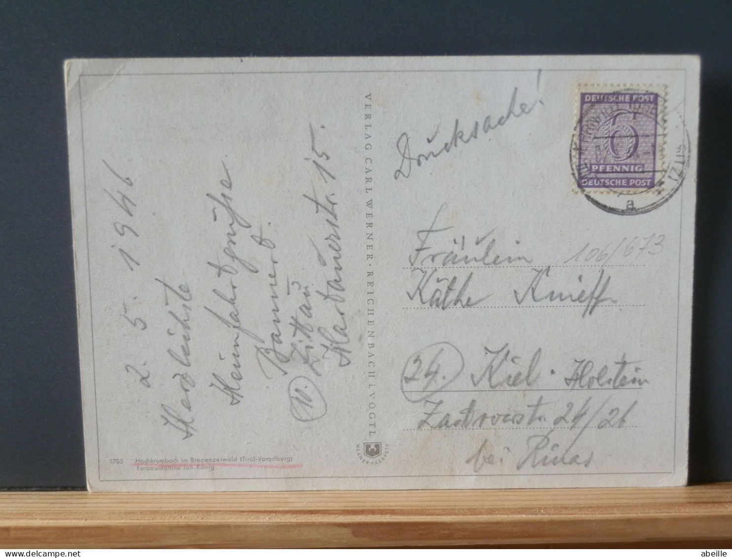 106/673  DOC.   GERMANY  1945 STAMPS WEST-SACHEN - Postal  Stationery