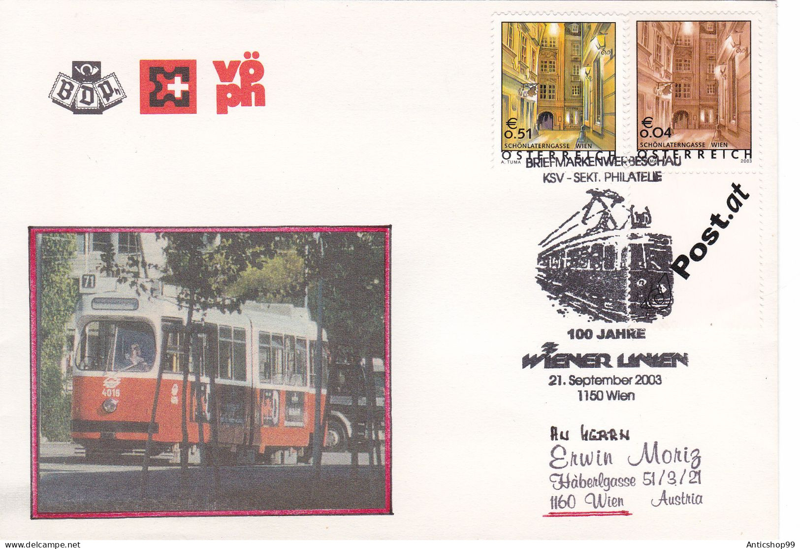 AUSTRIA TRAM    , SPECIAL COVERS 2003 - Tram