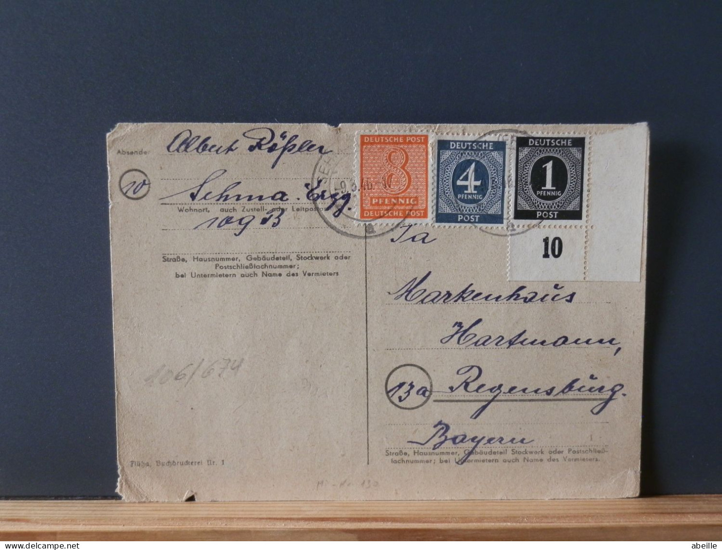 106/674  PC.   GERMANY  1946 STAMPS WEST-SACHEN - Postal  Stationery