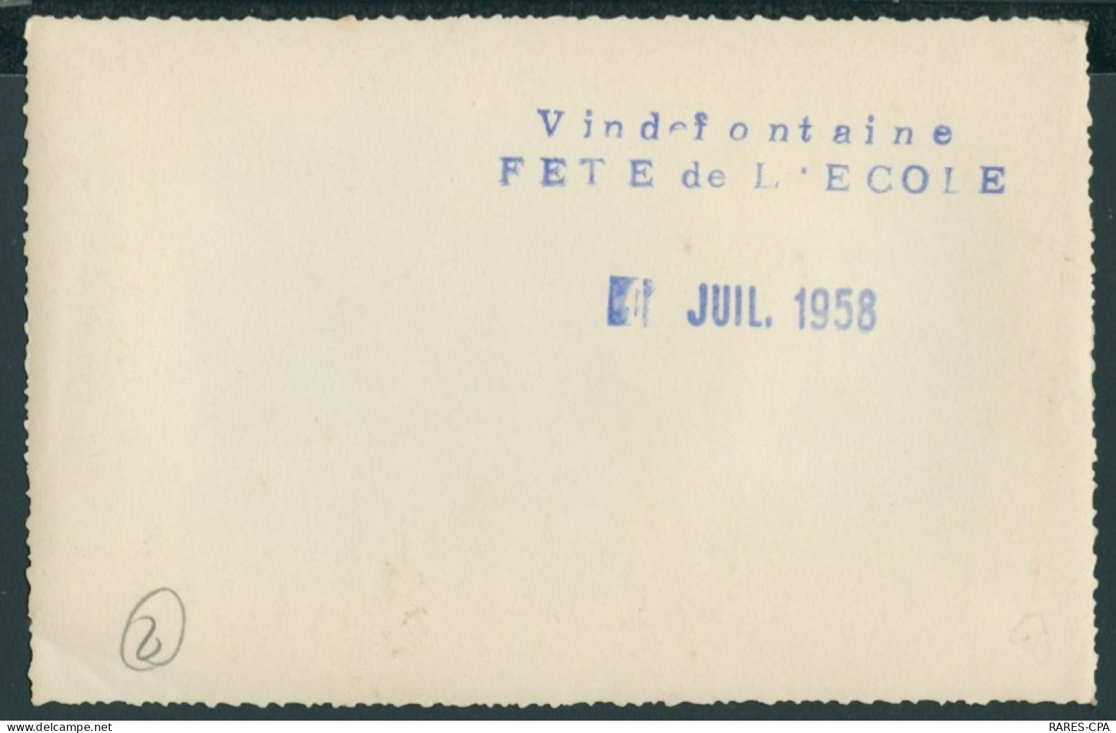 50 VINDEFONTAINE - Fete De L'Ecole De Juillet 1958  - 2 PHOTOS Format CPSM Petit Format / TTB - Otros & Sin Clasificación