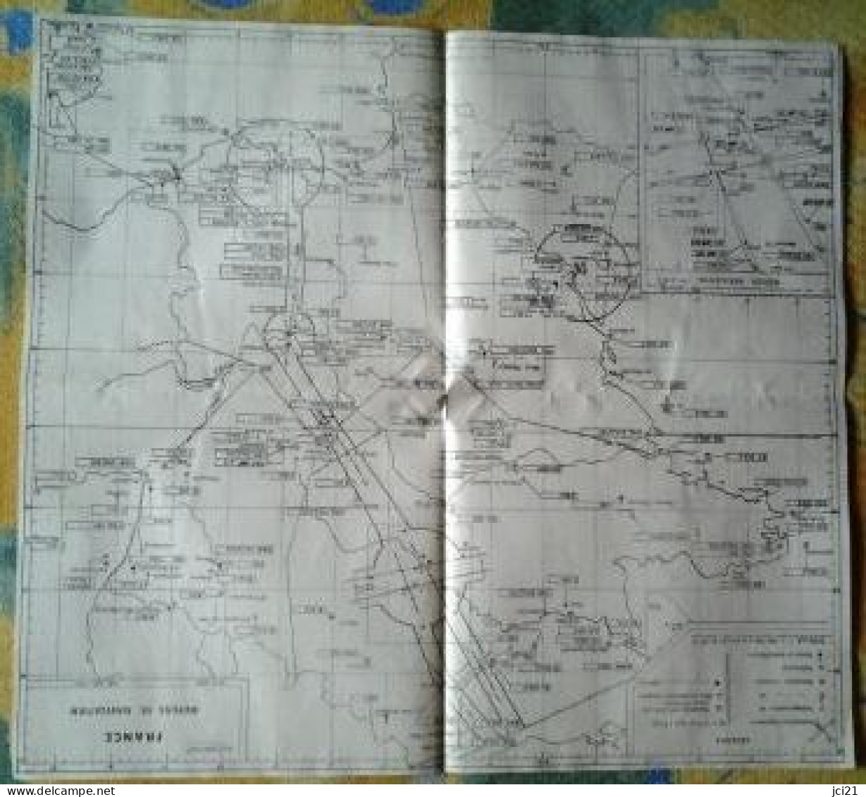 Carte " FRANCE Moyens De Navigation " Section Des Instructions Aéronautiques 15.11.1950 [R]_M297 - Luchtvaart