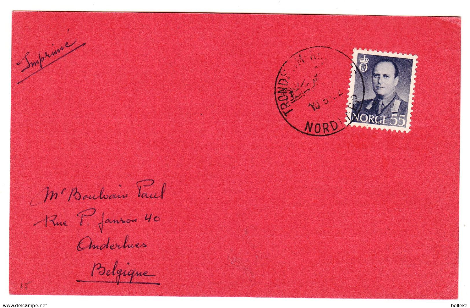 Norvège - Carte Postale De 1962  ? - Imprimé - Oblit Trondheim - - Lettres & Documents