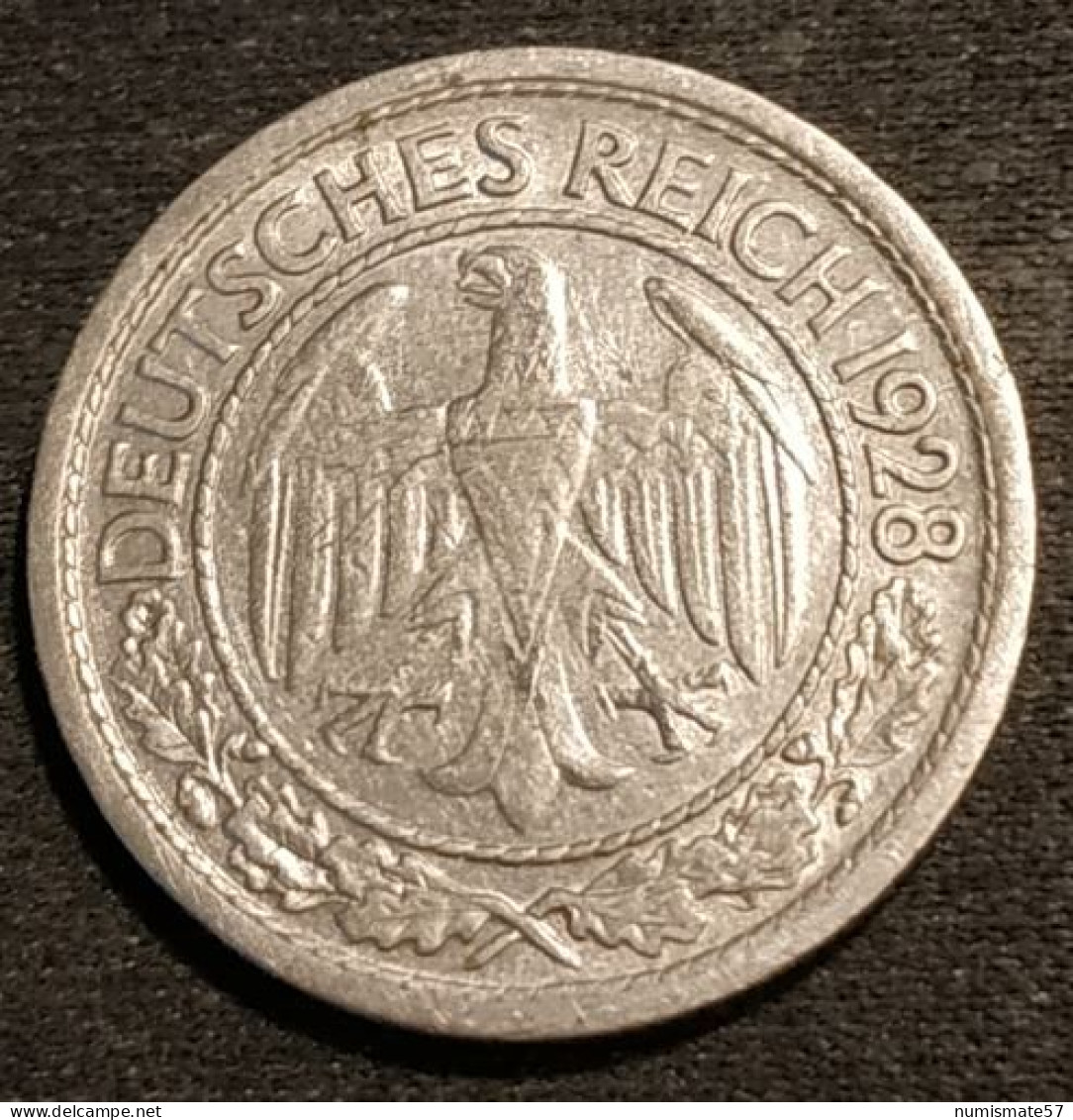 Pas Courant - ALLEMAGNE - GERMANY - 50 Reichspfennig ( Pfennig ) - 1928 J - KM 49 - 50 Renten- & 50 Reichspfennig