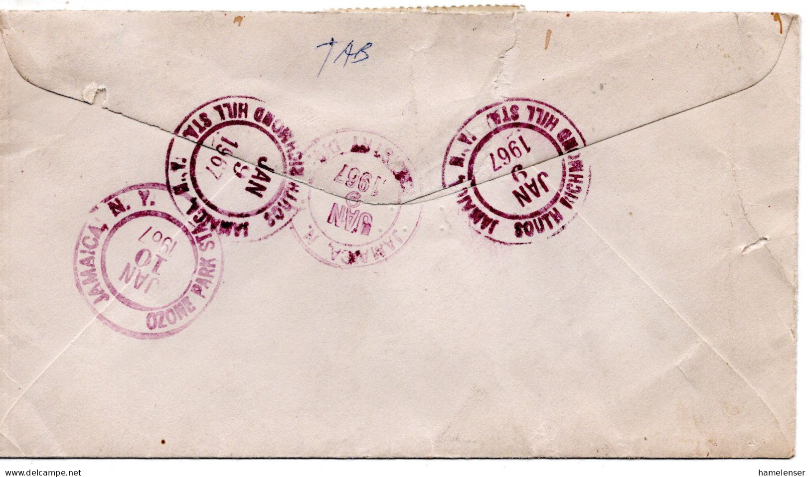 76287 - USA - 1967 - 2@30¢ Lee MiF A R-OrtsBf OZONE PARK, NY - Lettres & Documents