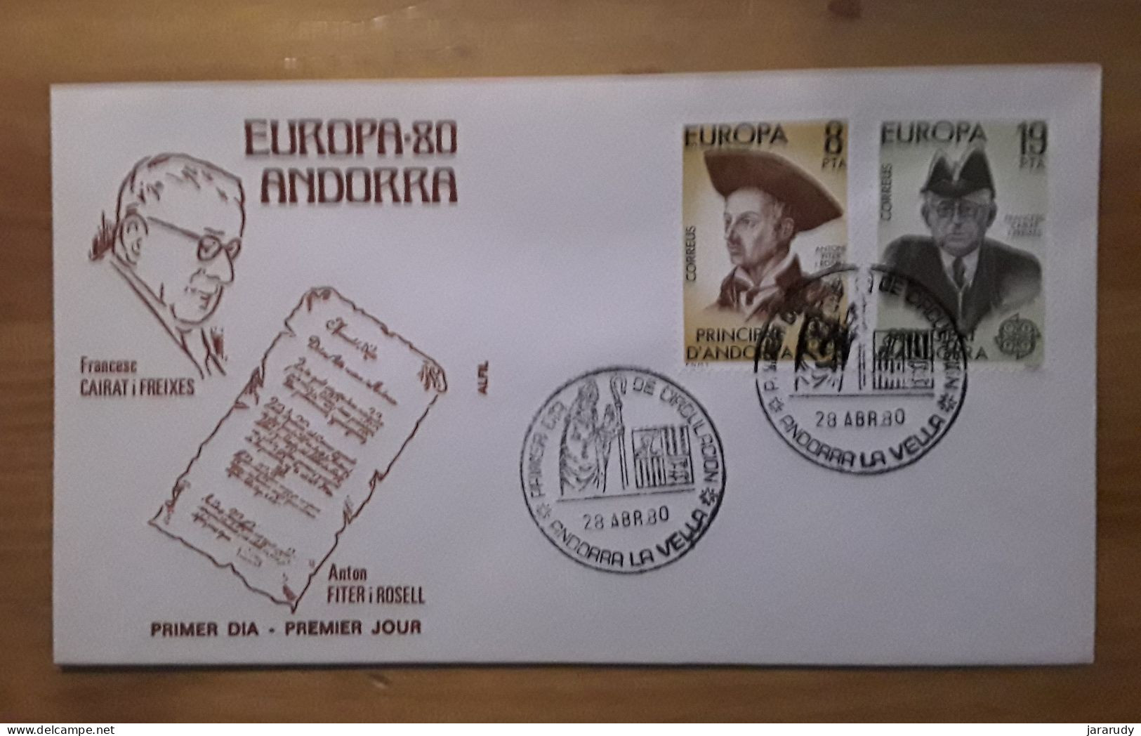 ANDORRA ESPAÑOLA  EUROPA CEPT FDC/SPD 1980 - Cartas & Documentos