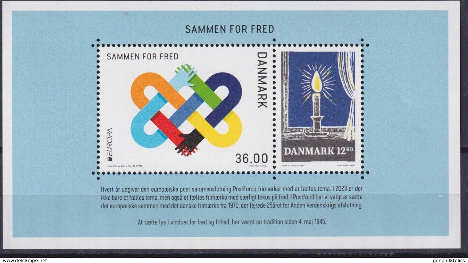 DENMARK 2023 Europa CEPT. The Peace - Fine S/S MNH - Neufs