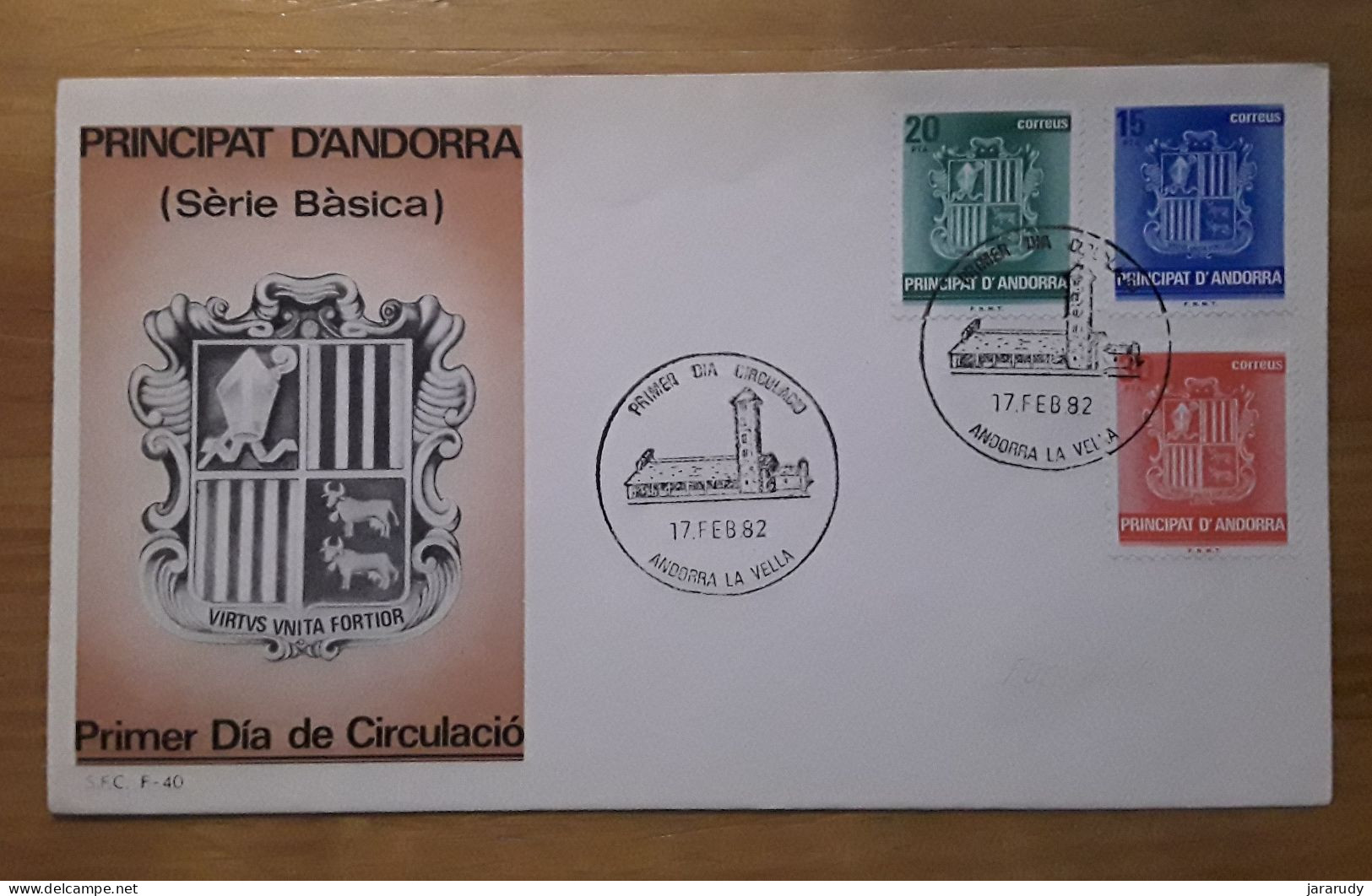 ANDORRA ESPAÑOLA BÁSICA FDC/SPD 1982 - Storia Postale