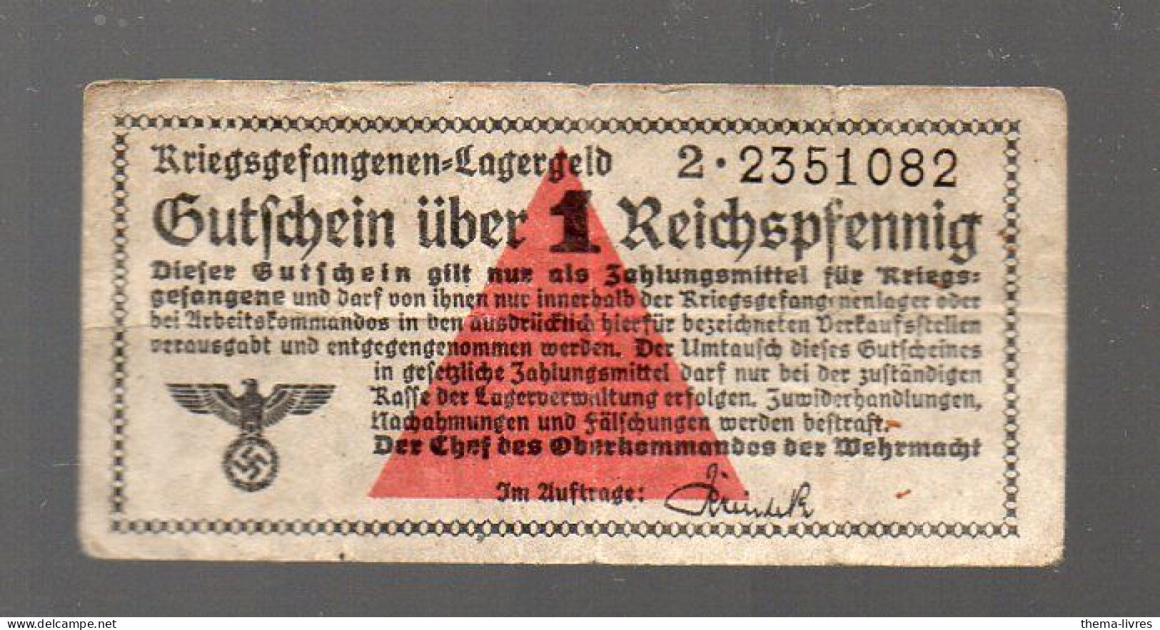 GUTFCHEIN UBER 1 REICHSPFENNIG  (PPP46800) - Other & Unclassified