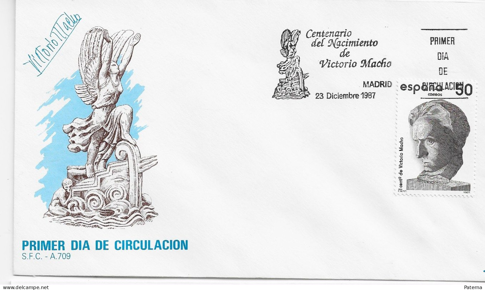 3856  FDC  Madrid 1987,Victor Macho - FDC