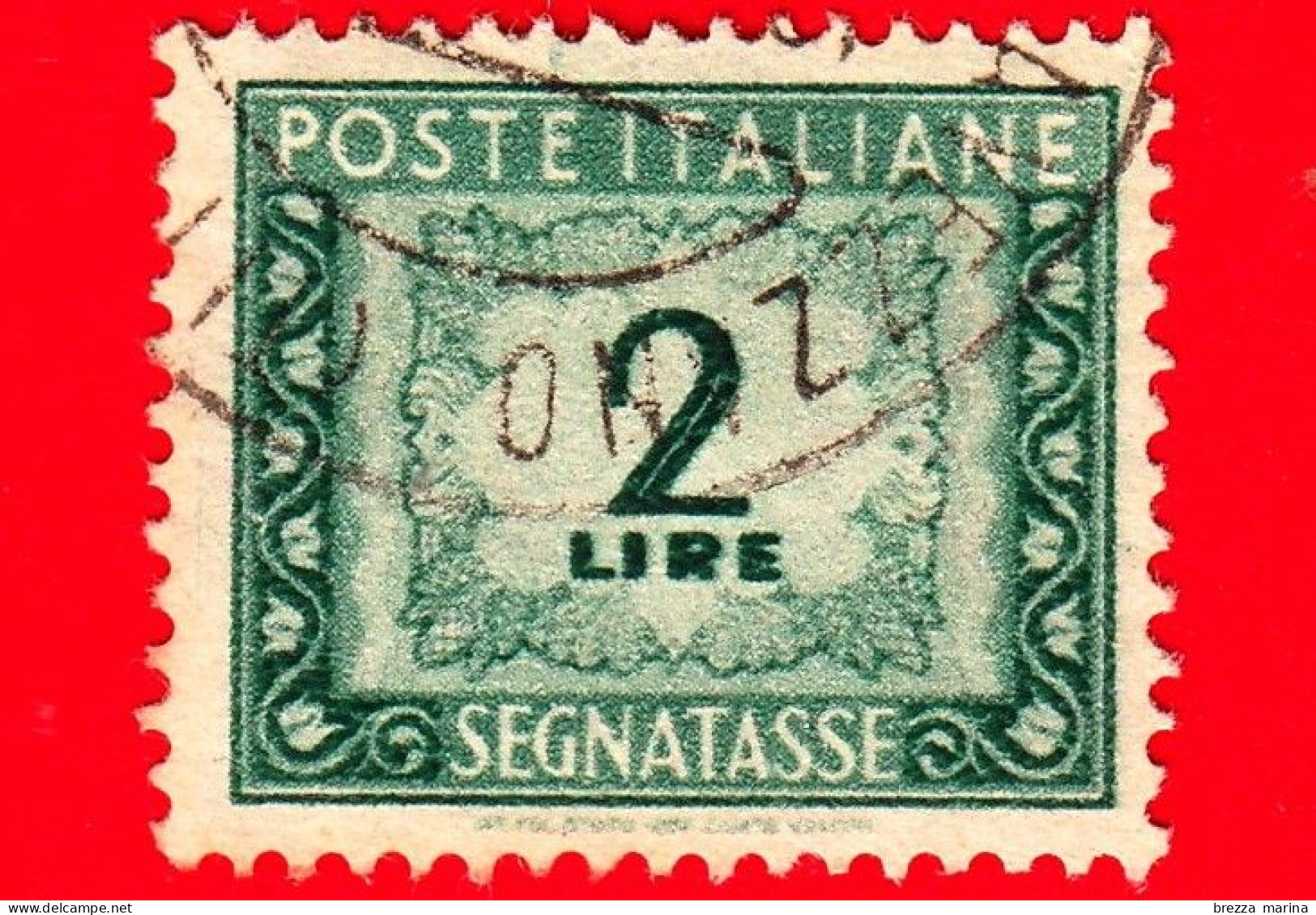 ITALIA - Usato -  Segnatasse - 1947 - Cifra E Decorazioni, Filigrana Ruota - 2 - Postage Due