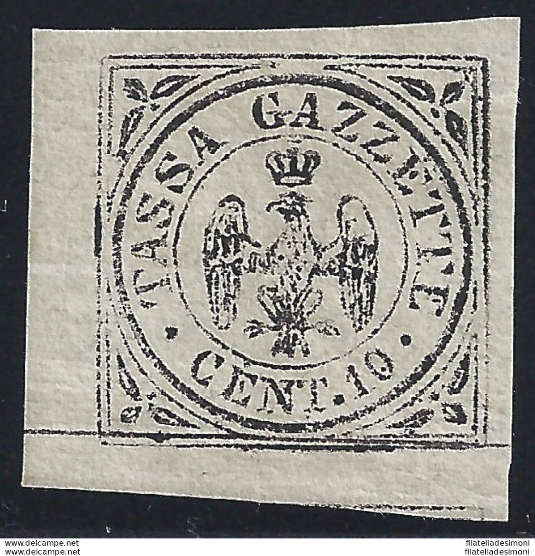 1859 MODENA, Giornali N. 5 , MLH* , Firma Bolaffi Ed Emilio Diena - Modena