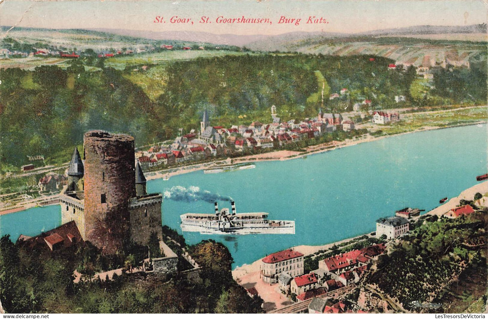 ALLEMAGNE - St Goar - St Goarshausen - Burg Kats - Vue De La Mer - Des Maisons Au Loin - Carte Postale Ancienne - St. Goar