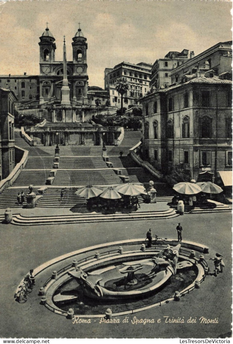 ITALIE - Roma - Piazza Di Spagna E Trinità Dei Mont - Carte Postale Ancienne - Altri Monumenti, Edifici