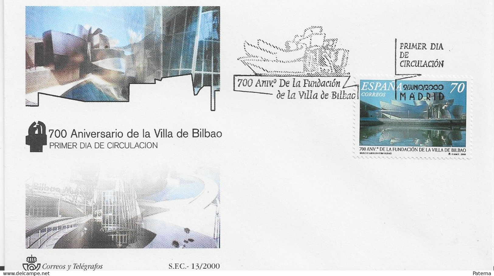 3856  FDC  Madrid 2000, Villa De Bilbao - FDC