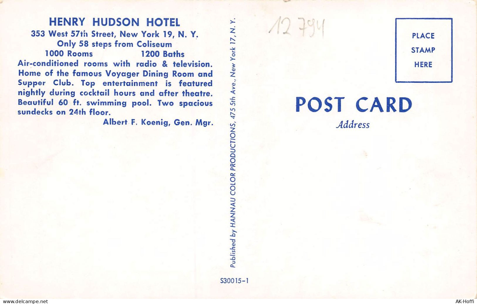 New York - HENRY HUDSON HOTEL - Central Park