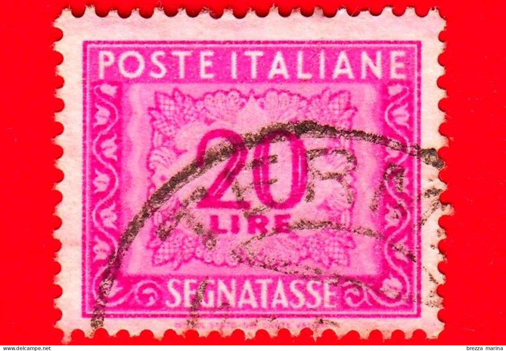 ITALIA - Usato - 1955 - Cifra E Decorazioni, Filigrana Stella - Segnatasse - Cifra E Decorazioni - 20 L. - Postage Due