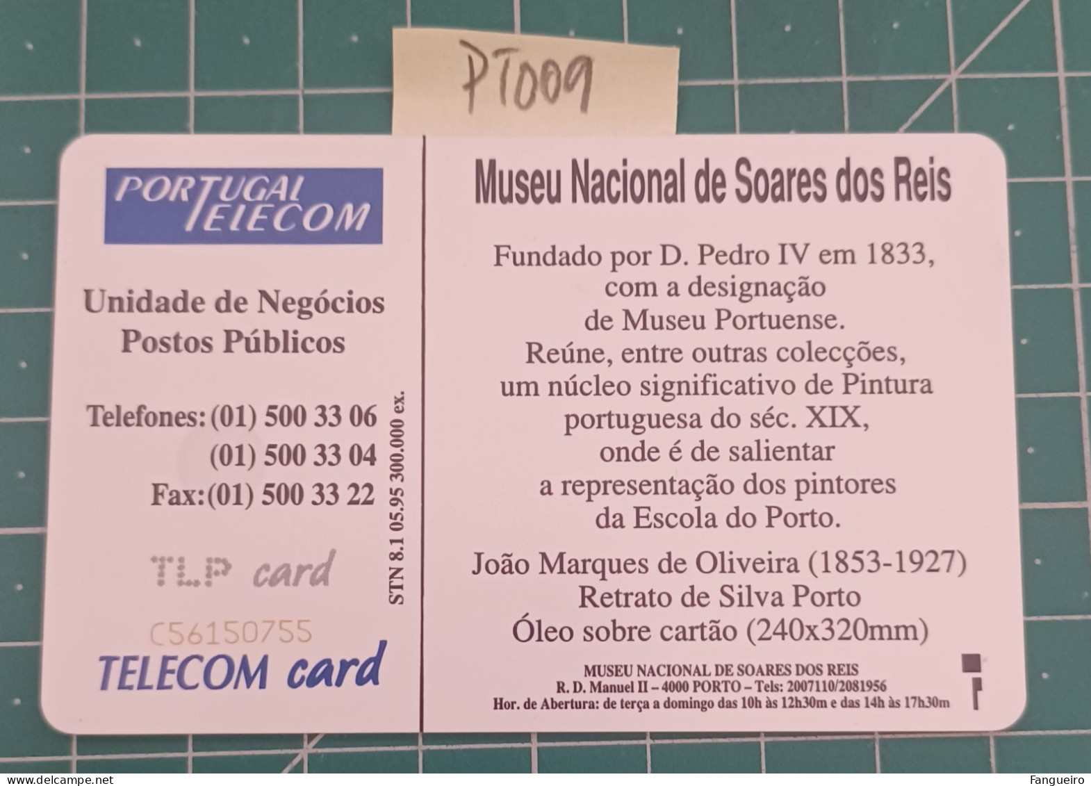 PORTUGAL PHONECARD USED PT009 SOARES DOS REIS MUSEUM - Portogallo